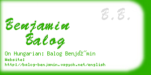 benjamin balog business card